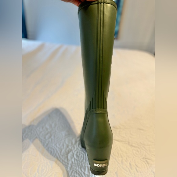 🔥SOREL - Joan TALL WEDGE Green RAIN BOOTS🔥 ☔️ - Picture 5 of 10